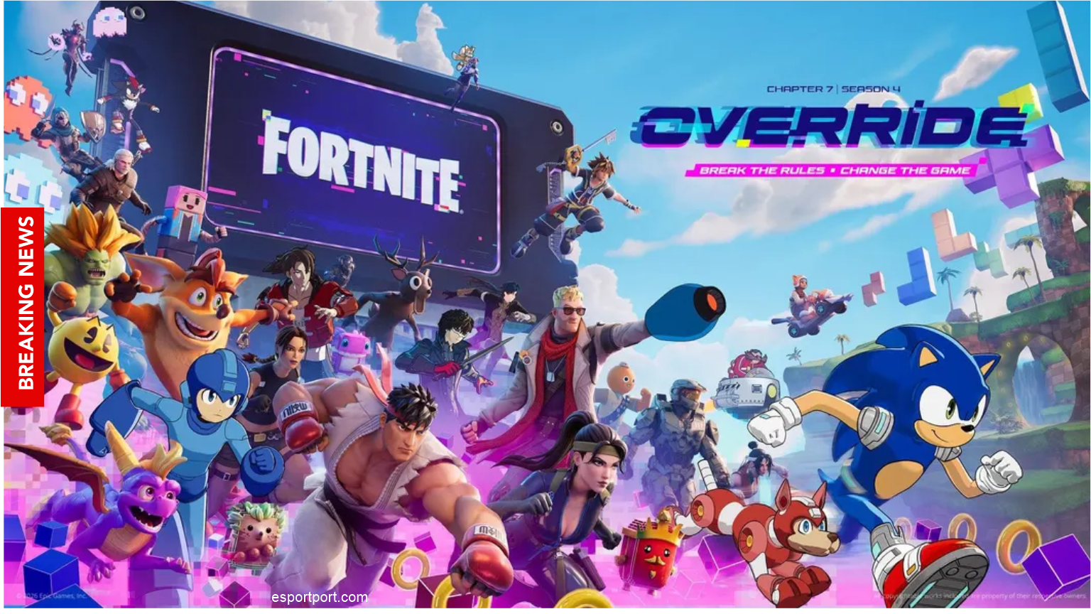 Fortnite Chapter 7 Season 4 'Override' Launched: Sonic & Mega Man