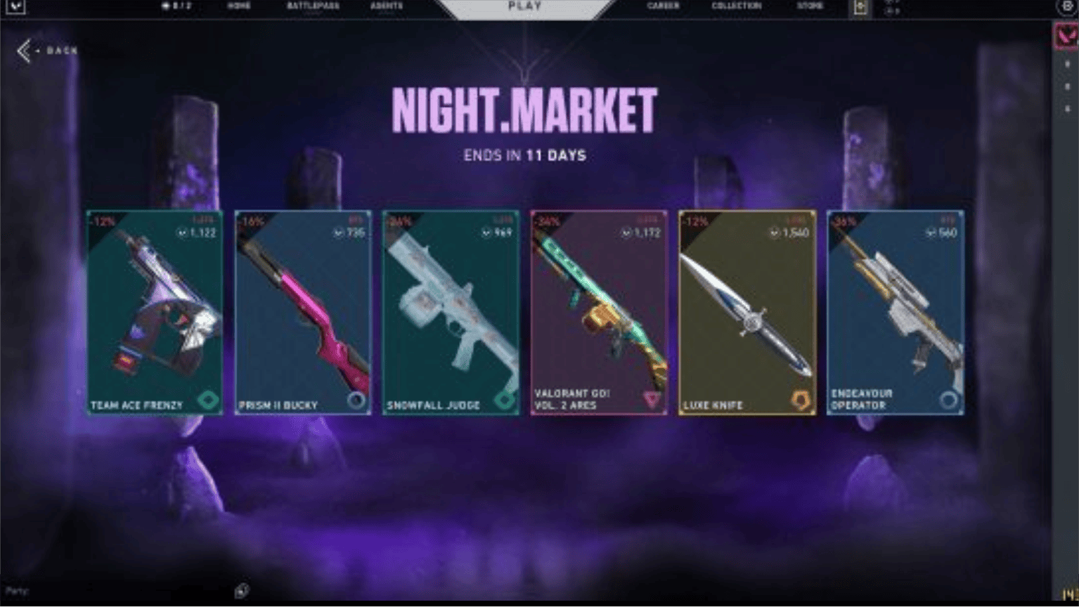 when is the next night market valorant