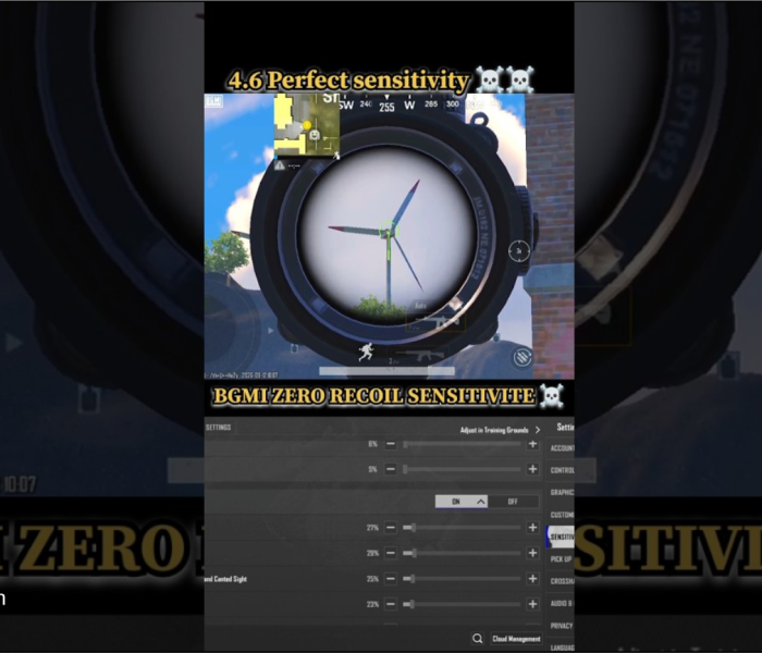 BGMI Midnight Hunters sensitivity, best 4-finger claw code BGMI 4.6, BGMI gyroscope settings 2026, BGMI M416 zero recoil