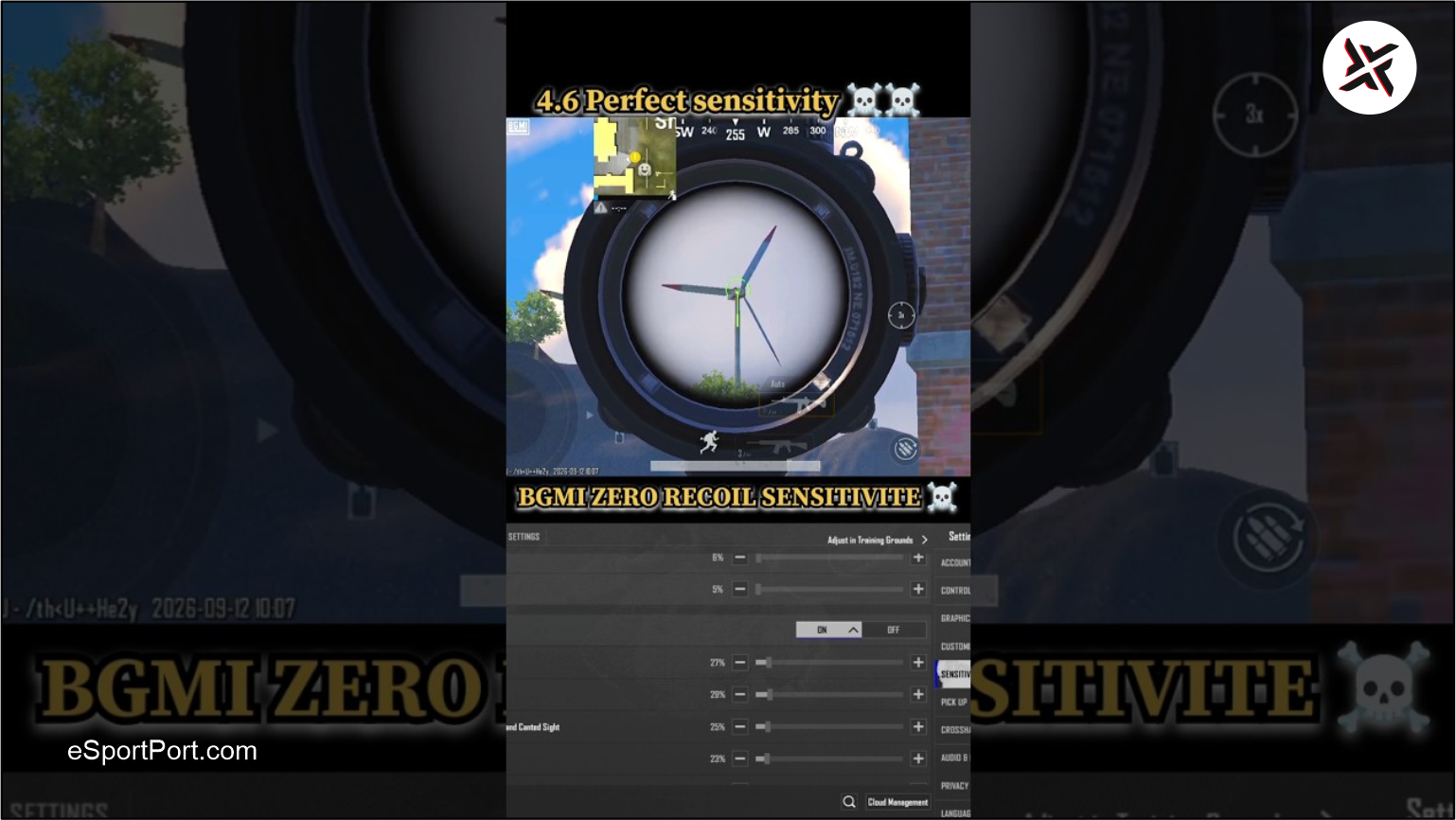 BGMI Midnight Hunters sensitivity, best 4-finger claw code BGMI 4.6, BGMI gyroscope settings 2026, BGMI M416 zero recoil