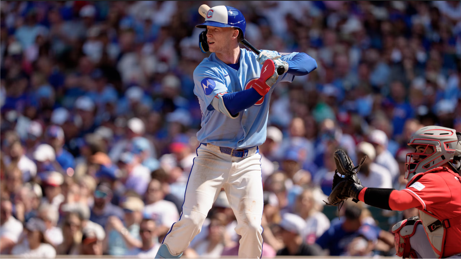 Chicago Cubs vs Atlanta Braves box score, Pete Crow-Armstrong home run Braves, David Peterson pitching line, NL Wild Card standings 2026