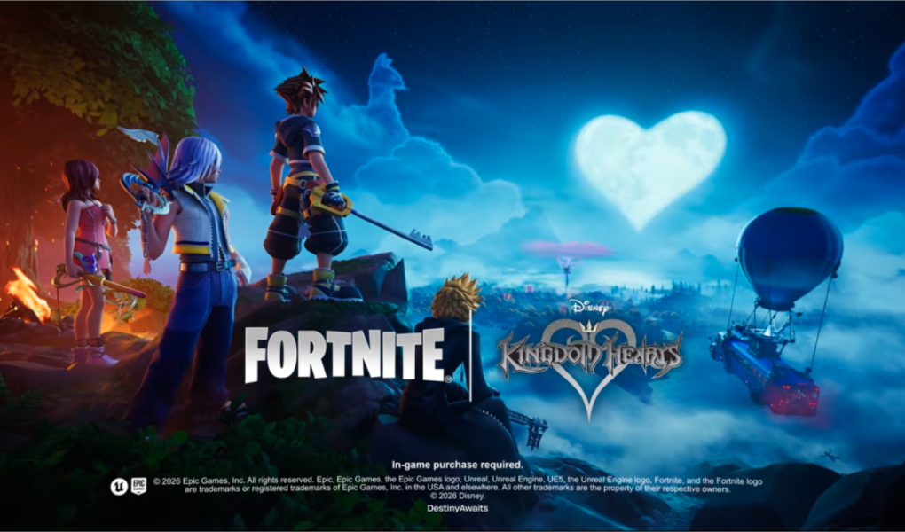 Fortnite v42.20 downtime, Fortnite Keyblade mythic weapon, Fortnite Sora skin leak, Fortnite Traverse Town POI
