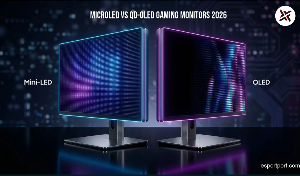 best OLED monitor for gaming 2026, MicroLED burn in test, QD-OLED text clarity issues, WOLED vs QD-OLED vs MicroLED