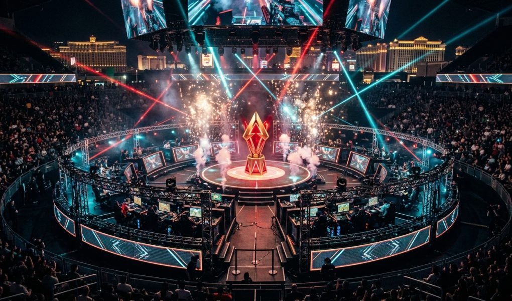 ALGS Split 2 Playoffs 2026 Las Vegas Orleans Arena 20-squad circular LAN stage and trophy
