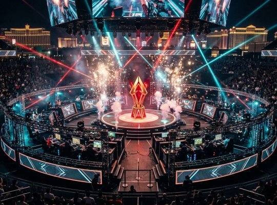 ALGS Split 2 Playoffs 2026 Las Vegas Orleans Arena 20-squad circular LAN stage and trophy