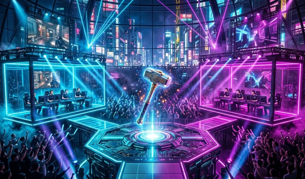 BLAST R6 Stage 2 2026 tactical FPS esports arena stage with glass booths and neon lighting