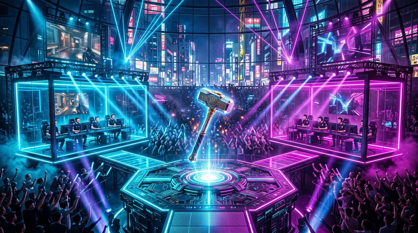 BLAST R6 Stage 2 2026 tactical FPS esports arena stage with glass booths and neon lighting