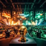 BMSD 2026 Week 3 Hyderabad LAN arena stage and golden battlegrounds helmet trophy