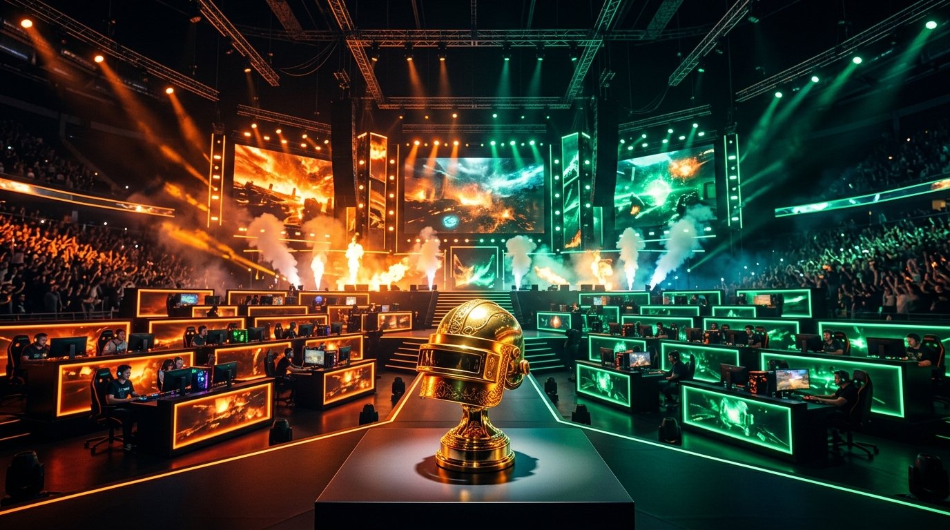 BMSD 2026 Week 3 Hyderabad LAN arena stage and golden battlegrounds helmet trophy