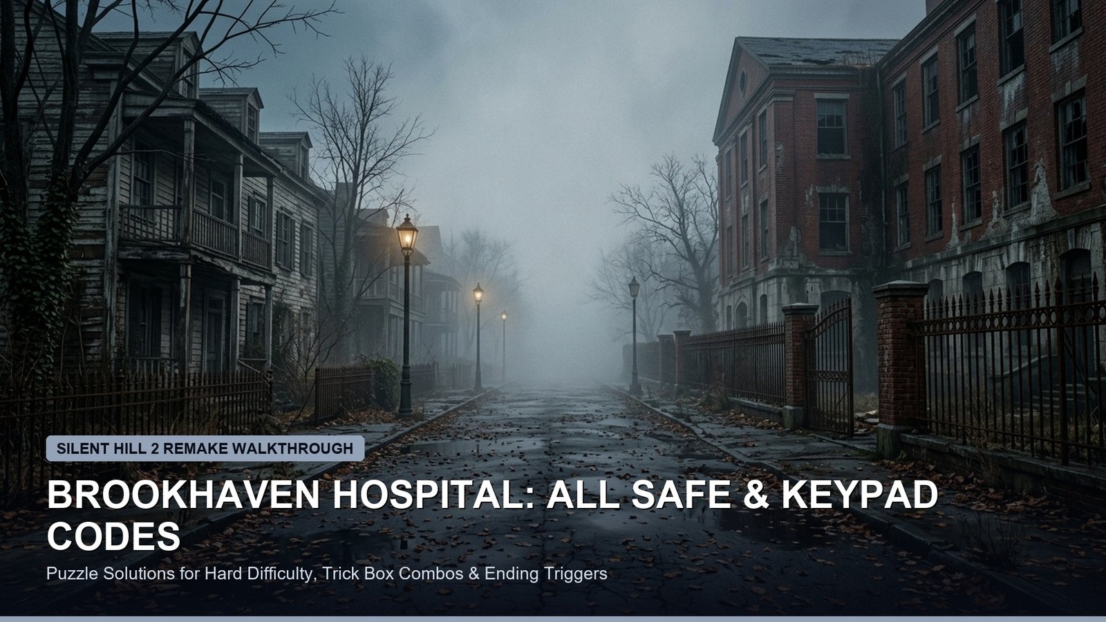 Silent Hill 2 Remake Brookhaven Hospital Puzzle Solutions Safe Codes Keypad Walkthrough