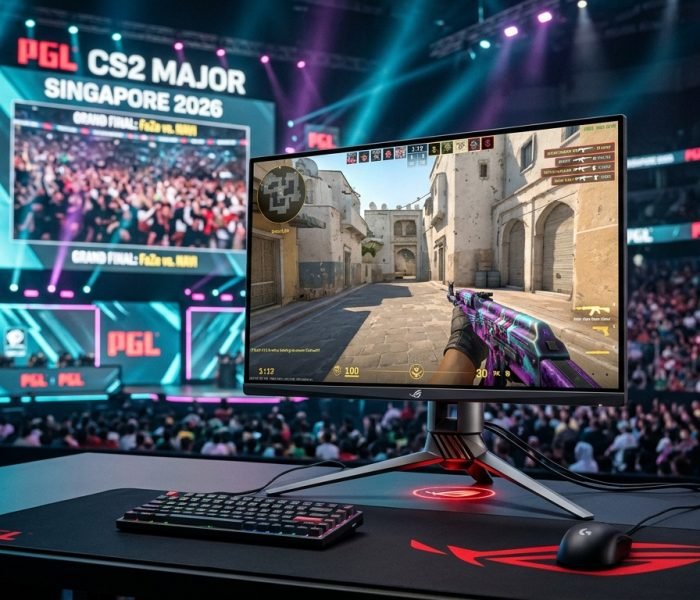 ASUS ROG Swift PG259QWS Ace 720Hz OLED Monitor at PGL CS2 Major Singapore