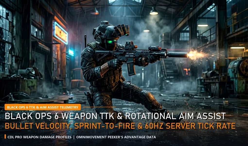 Black Ops 6 TTK Analytics Weapon Damage Profiles and Rotational Aim Assist close-up operator slide