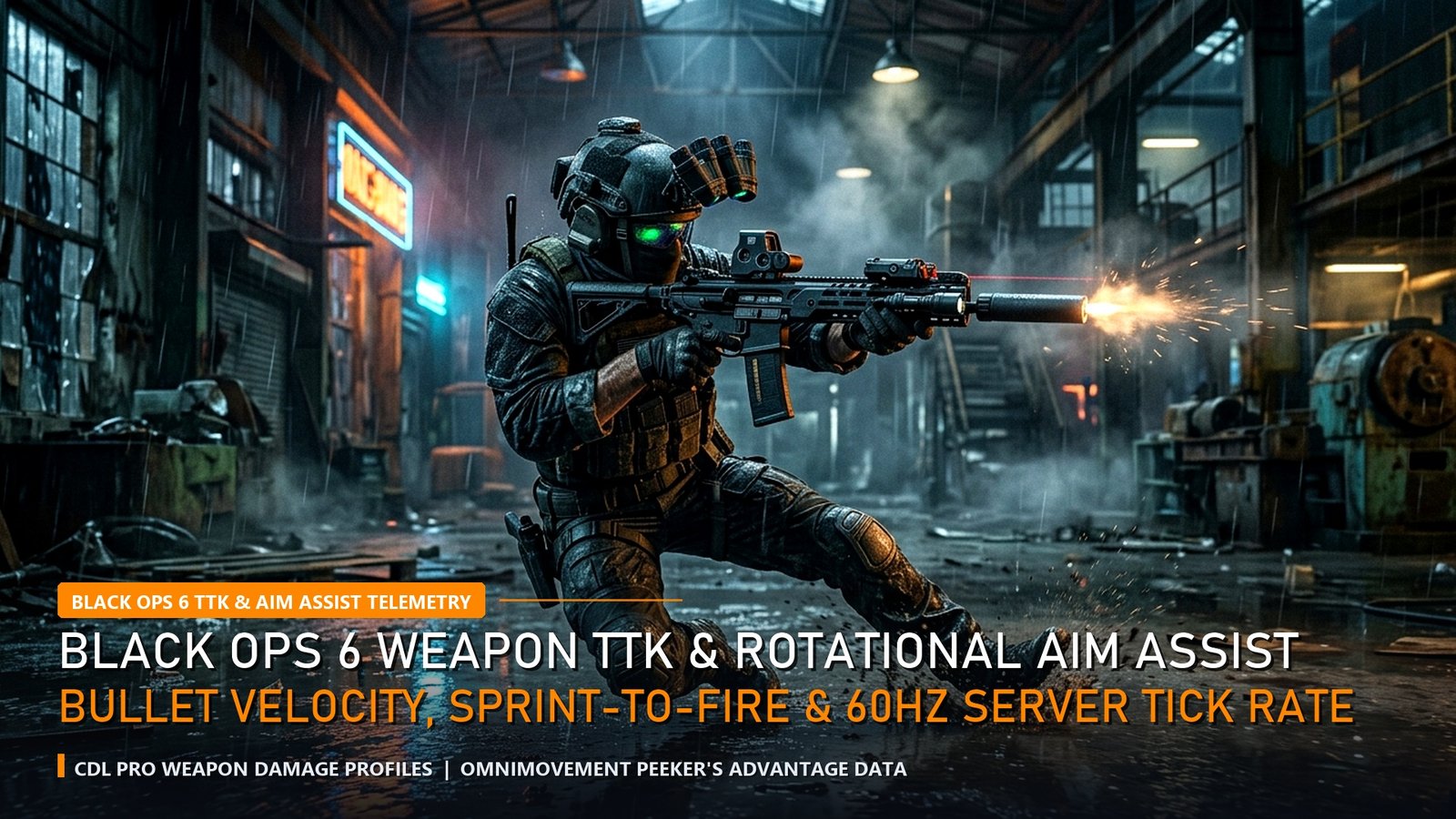 Black Ops 6 TTK Analytics Weapon Damage Profiles and Rotational Aim Assist close-up operator slide