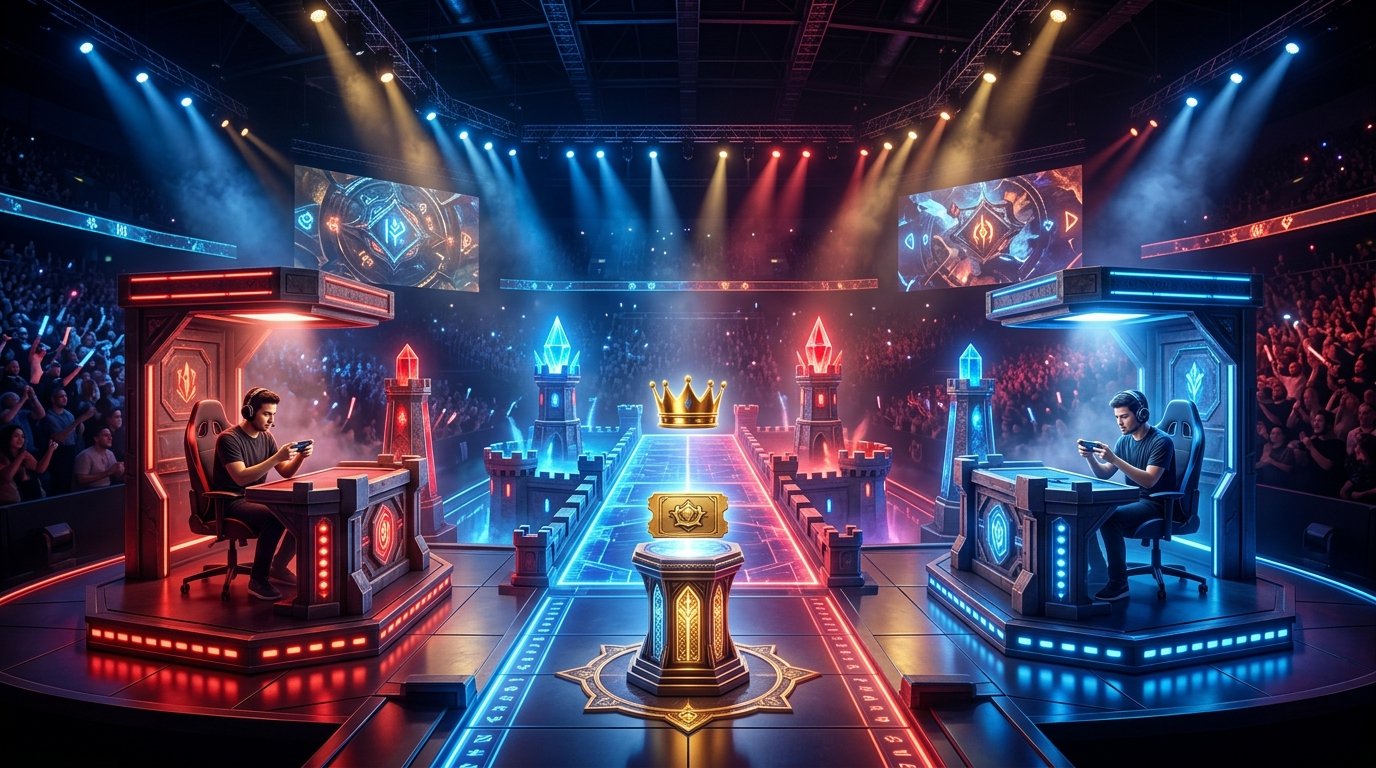 Clash Royale CRL 2026 World Finals golden ticket tournament stage under neon lights