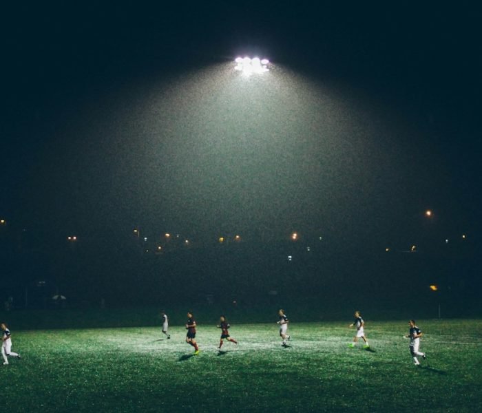 FC 25 Soccer Pitch Under Floodlights