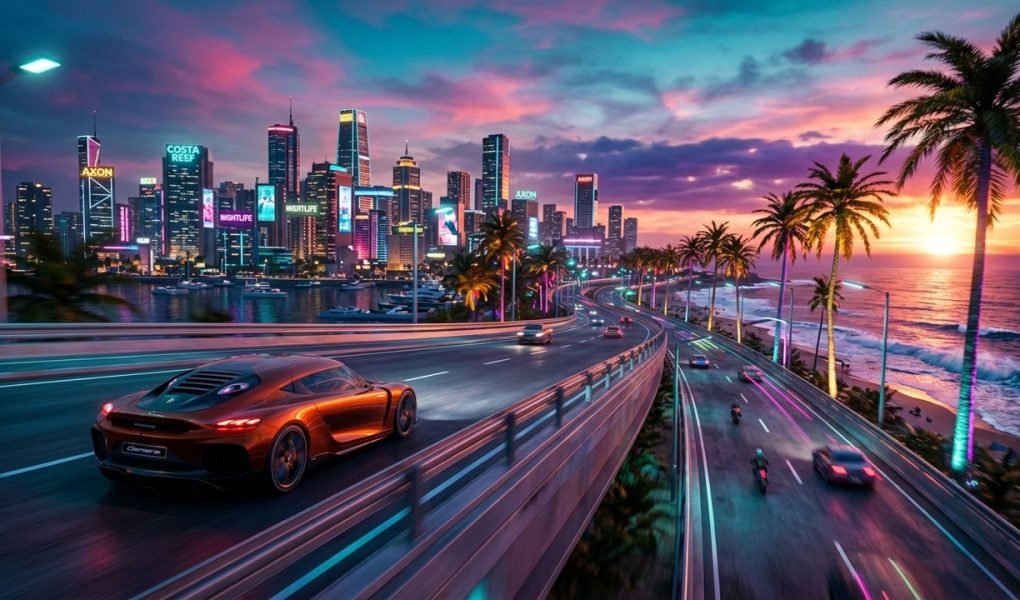 GTA 6 Vice City Neon Sunset Palms
