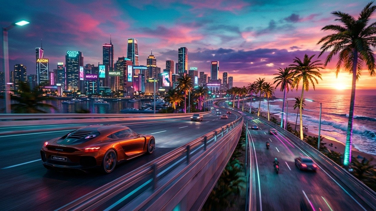 GTA 6 Vice City Neon Sunset Palms