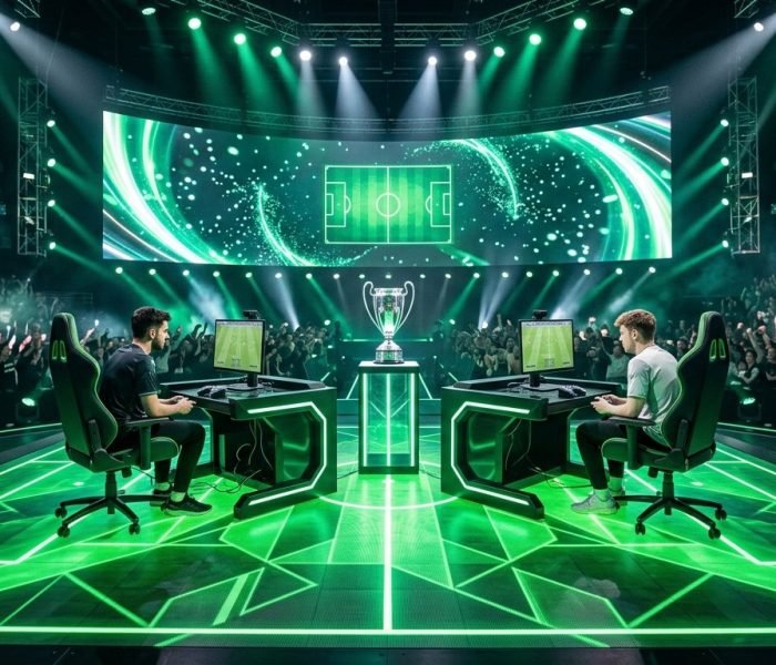 EA FC Pro 27 Open London formations meta esports stage with virtual football displays