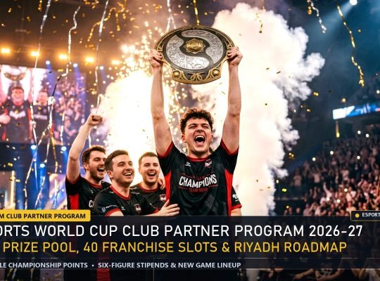 Esports World Cup Club Partner Program 70 Million Prize Pool Champion Trophy Lift