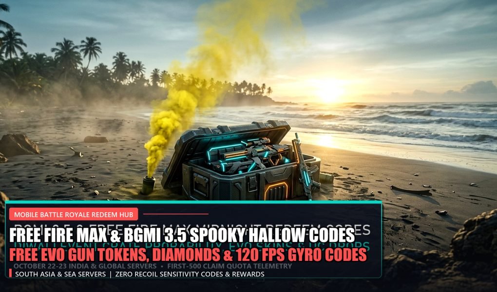 Free Fire MAX and BGMI 3.5 Spooky Hallow Update Redeem Codes October 23