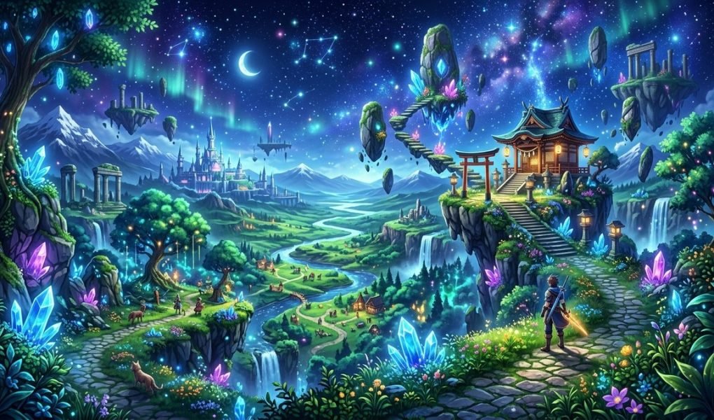 Genshin Impact & Honkai Star Rail Codes fantasy celestial crystals shrine