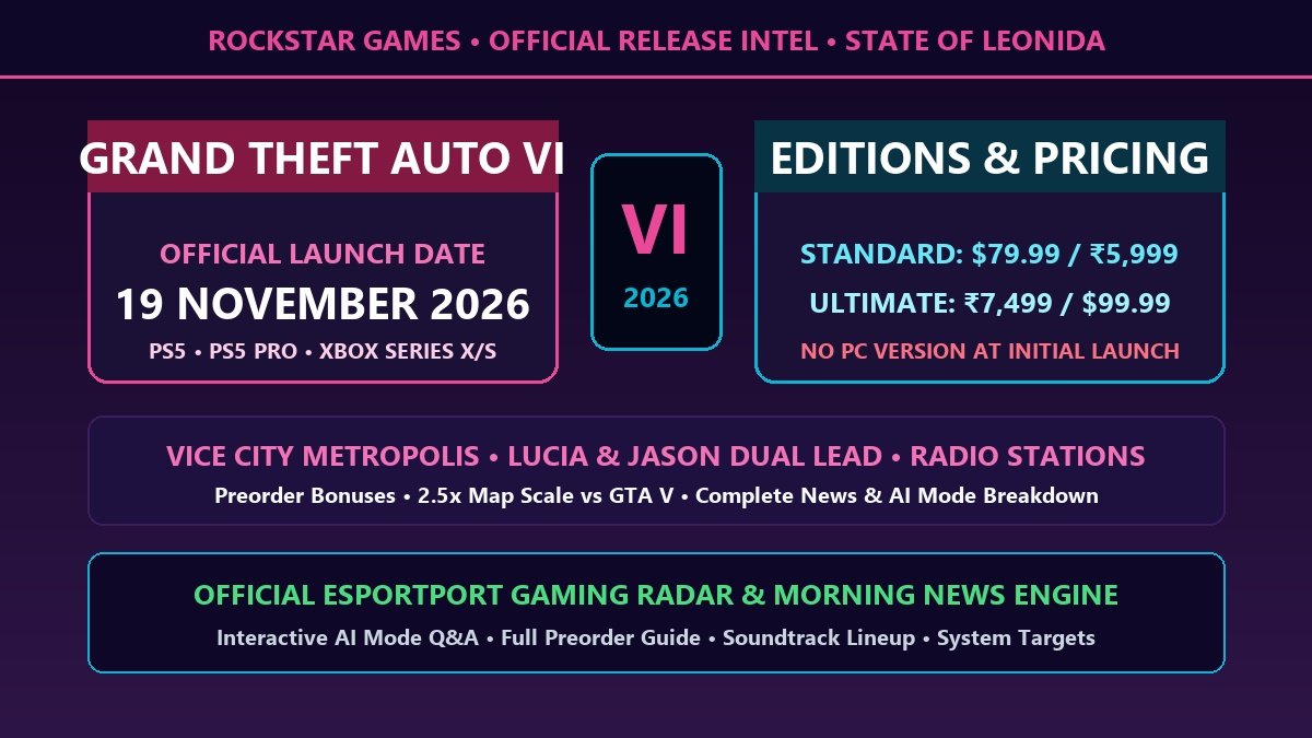 GTA 6 release date November 19 2026 pricing editions Vice City map and AI conversation breakdown