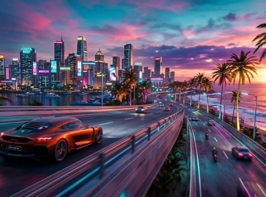GTA 6 Xbox Cloud Gaming Vice City neon coastal sunset highway