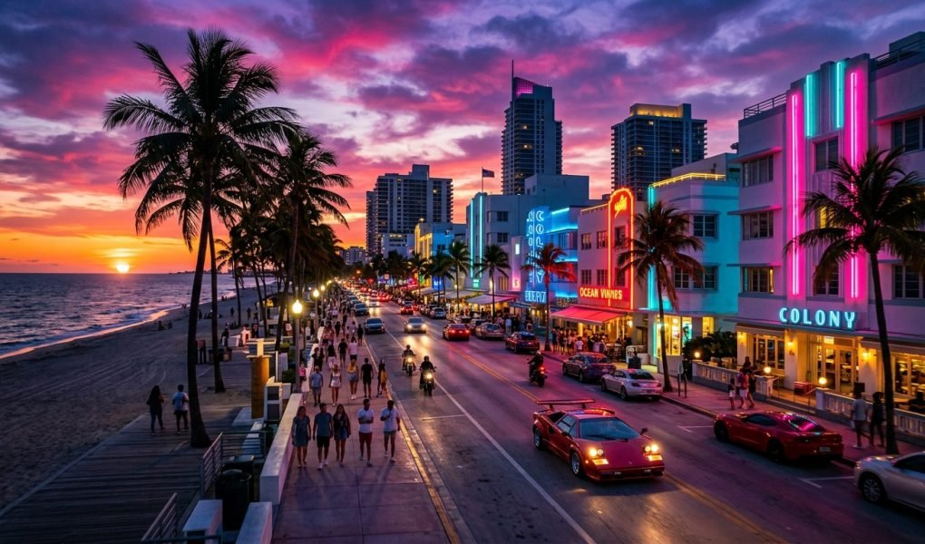 GTA 6 Gameplay Leaks Vice City Map Scale and Ocean Drive Overlook