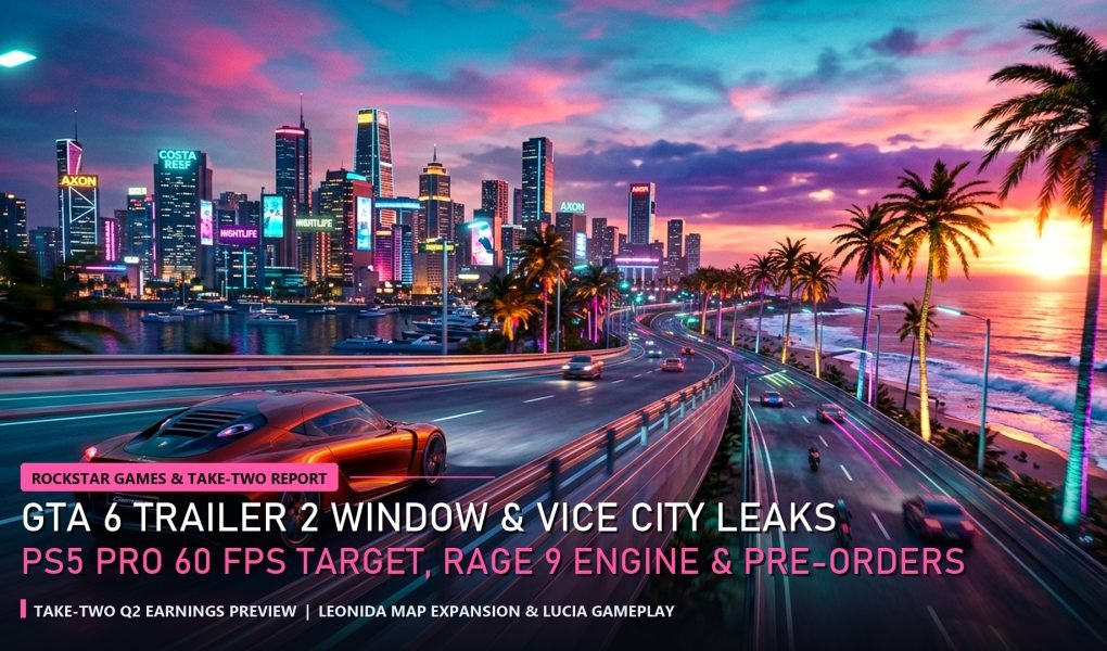 GTA 6 Trailer 2 Release Window Vice City Supercar Sunset and PS5 Pro 60 FPS