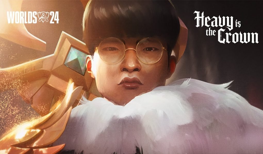 League of Legends Worlds Summoners Cup trophy and esports arena stage key art