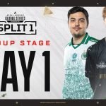 Apex Legends Global Series Championship trophy and pro squad banner