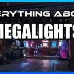 Unreal Engine 55 MegaLights Game Development official tech showcase graphic