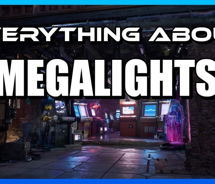 Unreal Engine 55 MegaLights Game Development official tech showcase graphic