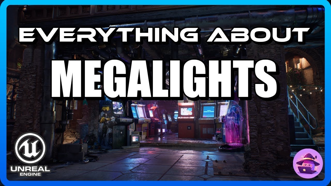 Unreal Engine 55 MegaLights Game Development official tech showcase graphic