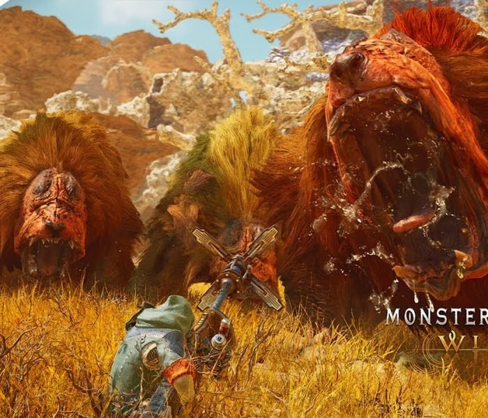 Monster Hunter Wilds official Windward Plains hunter and apex monster key art