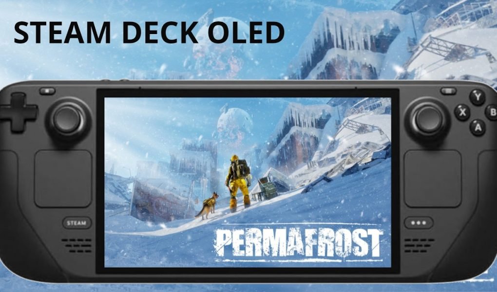 Steam Deck OLED handheld running high-performance AAA gaming graphics