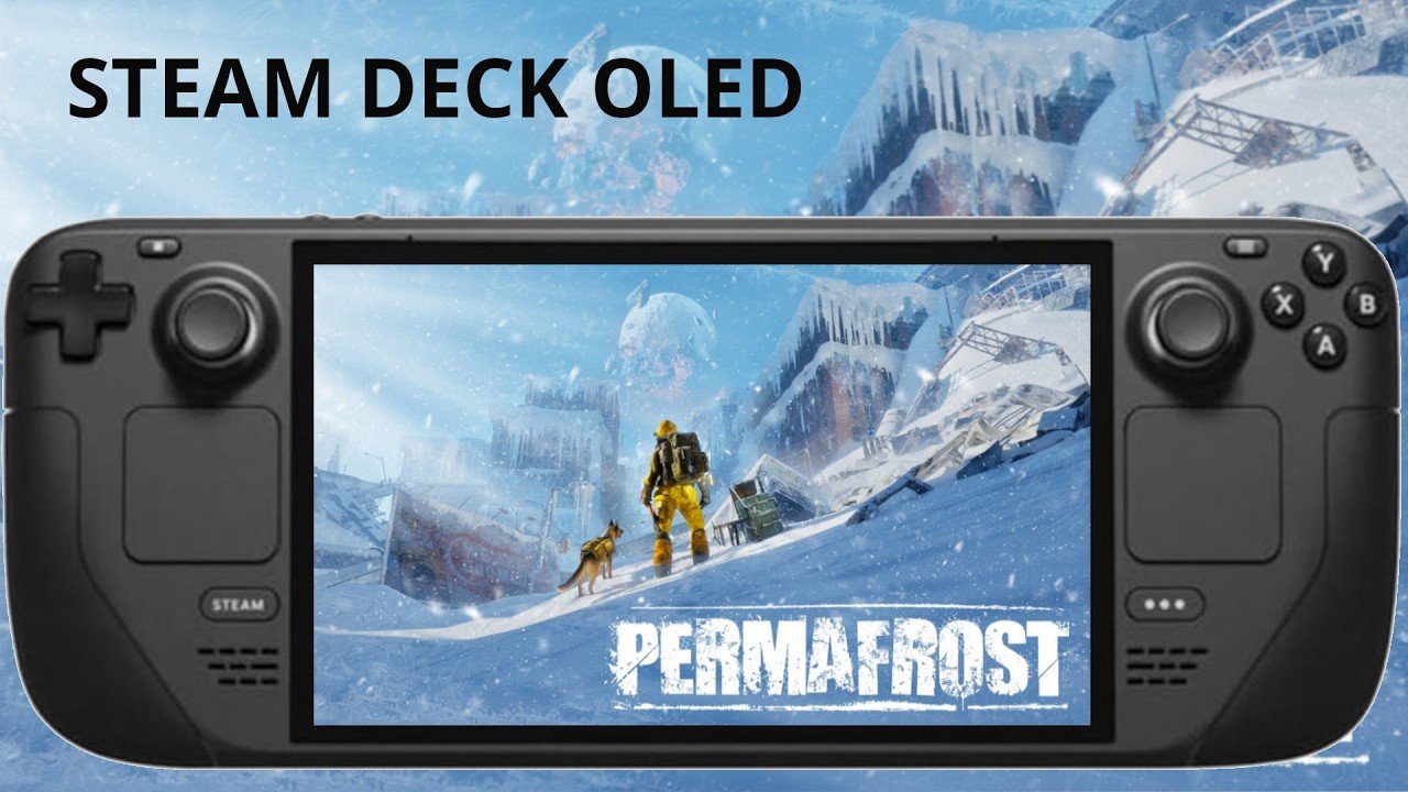 Steam Deck OLED handheld running high-performance AAA gaming graphics