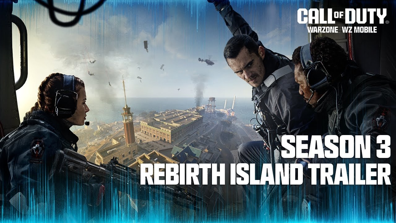Call of Duty Warzone Rebirth Island tactical aerial view and combat key art