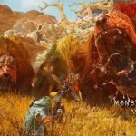 Monster Hunter Wilds hunter mounted on Seikret traversing the Windward Plains