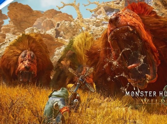 Monster Hunter Wilds hunter mounted on Seikret traversing the Windward Plains