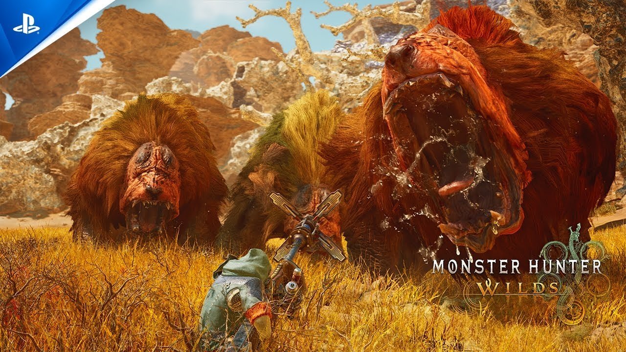 Monster Hunter Wilds hunter mounted on Seikret traversing the Windward Plains