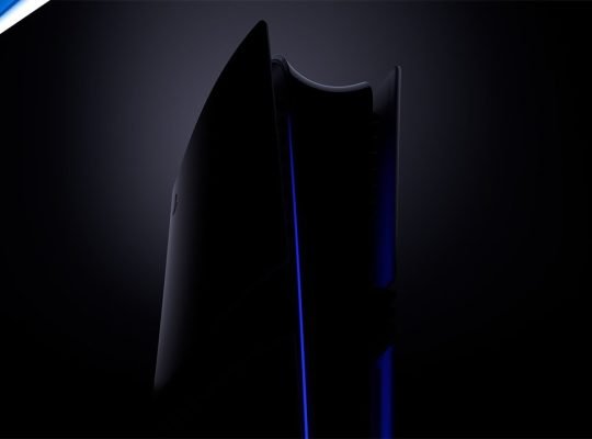 PlayStation 5 Pro console hardware close-up and dual-sense controller ray tracing art