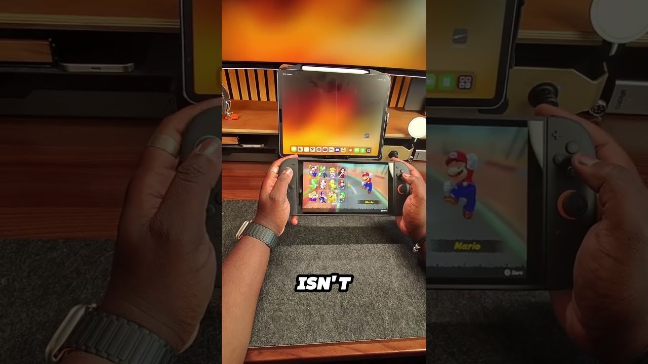 Nintendo Switch console and vibrant Mario Party party board celebration artwork