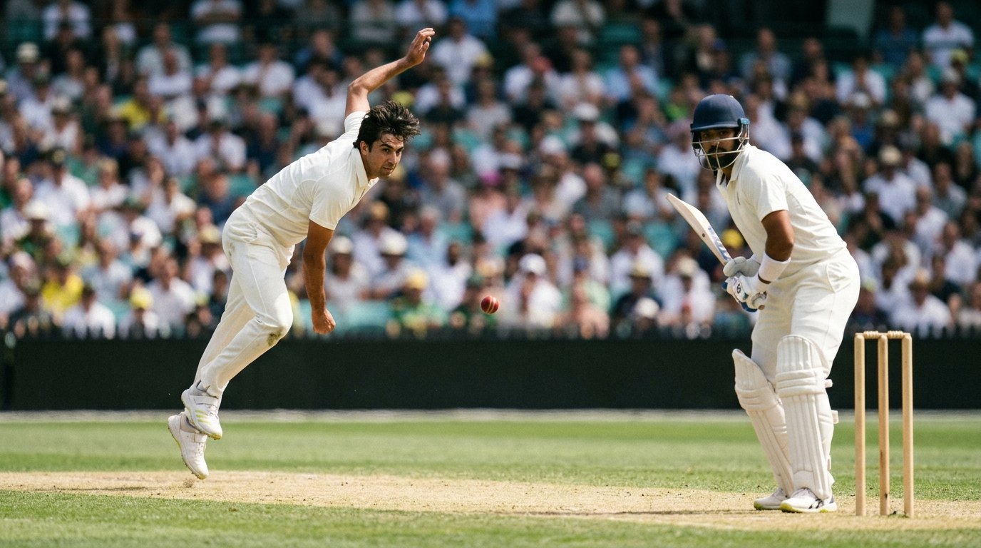 India vs Pakistan Asian Games 2026 cricket final match action with fast bowler delivering the ball to batsman at the crease