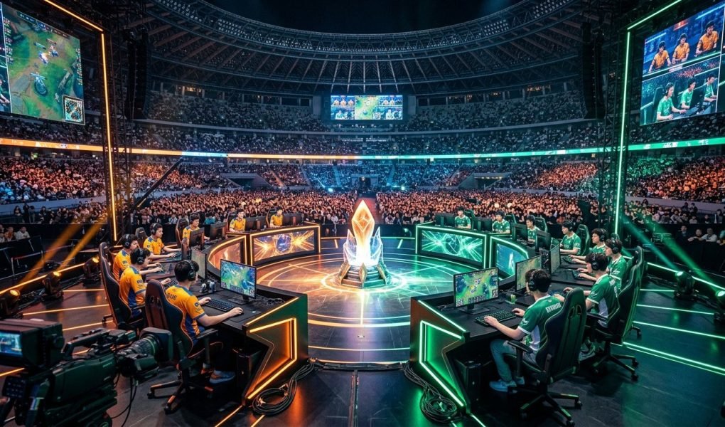 LoL Worlds 2026 T1 vs Gen G draft preview esports arena stage with glowing summoners rift display