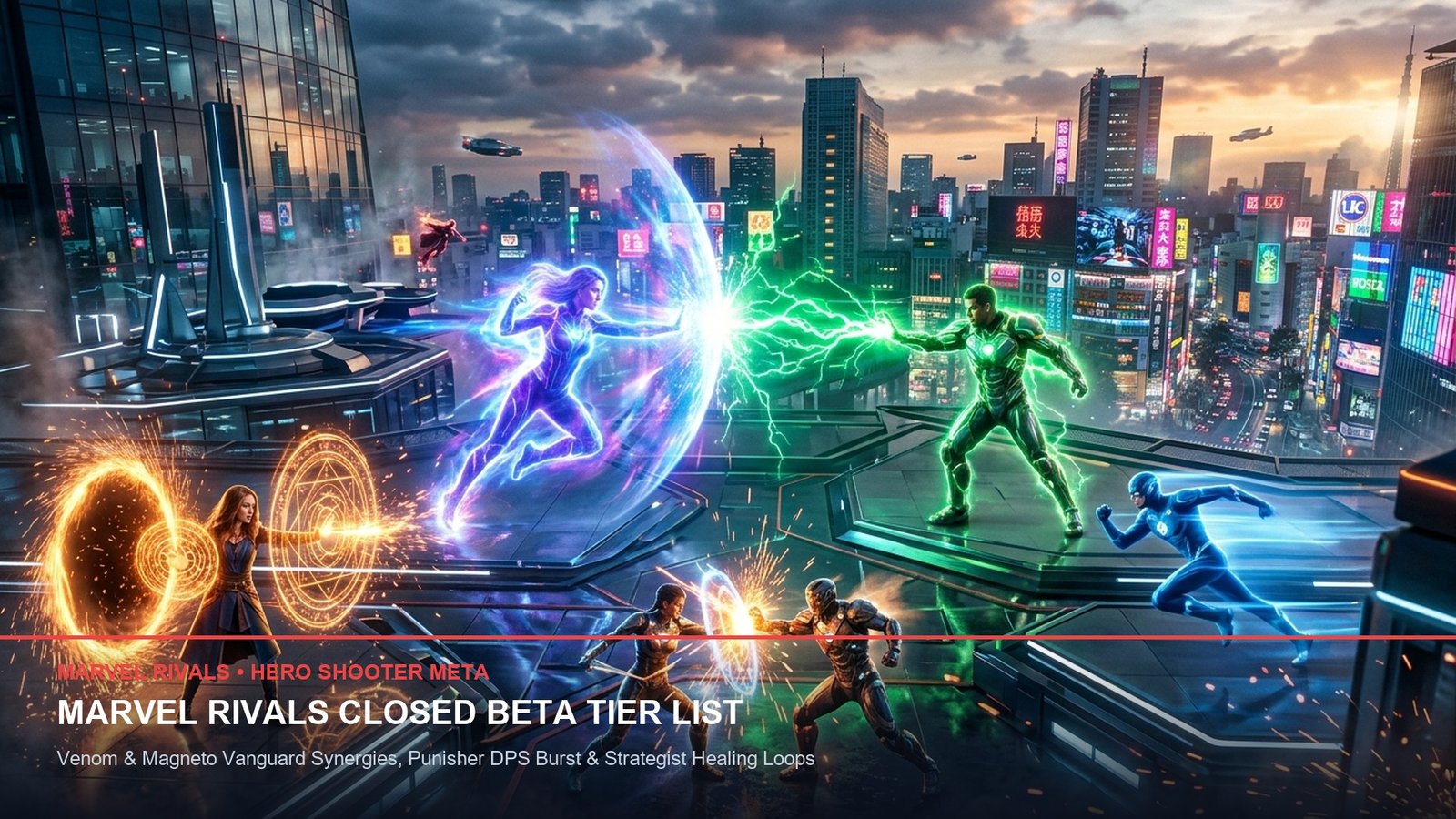 MARVEL RIVALS CLOSED BETA TIER LIST - Venom & Magneto Vanguard Synergies, Punisher DPS Burst & Strategist Healing Loops