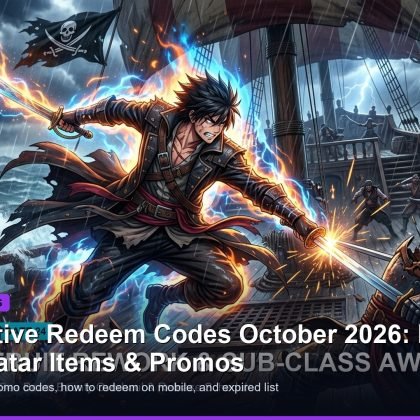 Roblox active redeem codes October 2026 free Robux and avatar promo banner