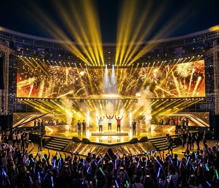 MLBB M6 World Championship wildcard meta mobile esports championship stage under golden arena lights