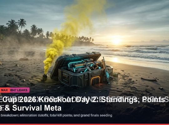 Free Fire MAX India Cup 2026 Knockout Stage Day 2 standings and points table banner