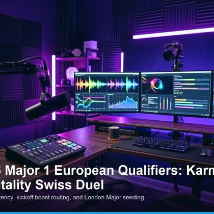 RLCS 2026 Major European qualifiers Swiss bracket and team stats banner